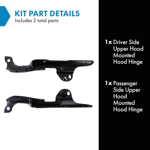 TRQ Hood Hinge Driver & Passenger Side GM1236162 GM1236163 Compatible with 2015-2020 Cadillac Escalade Escalade ESV Chevrolet Suburban Tahoe GMC Yukon Yukon XL by TRQ - Image 2