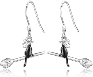 Halloween Earrings Sterling Silver Pumpkin/Ghost/Witch Cat Earrings Halloween Jewellery Gifts for Women