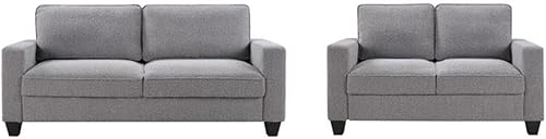 Miniatura 44 de BOWERY HILL Sofá cama reversible/seccional de lino gris acero con almacenamiento para espacio pequeño Gris,Beige,Negro