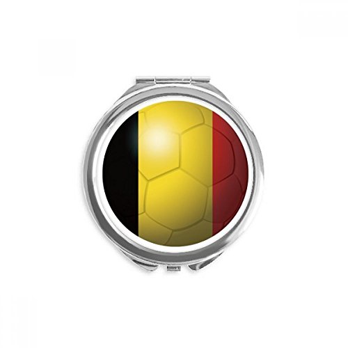 Miroir de poche Belgique rond maquillage de poche portable drapeau football