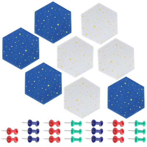 seluluory Tablón de anuncios hexagonales para oficina, tableros de corcho con pin, tablón de anuncios para pared, hogar, aula, decoración