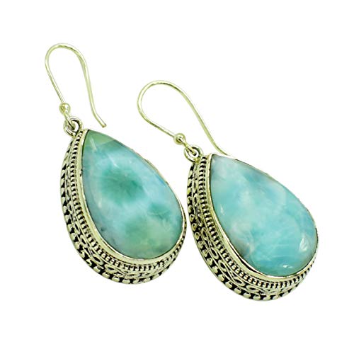 Larimar boucles d'oreilles pendantes bleu pour sublimer vos tenues d'été
