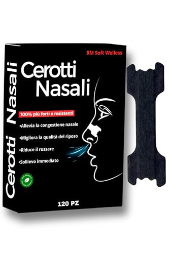 RM SOFT WELLNESS 120 Cerotti Nasali Respira Bene, Rimedi Antirussamento, Congestione Nasale, Cerotti Nasali Sport per Respirare Meglio dal Naso, Libera il Respiro, Migliora la Tua Vita, Nasal Strips
