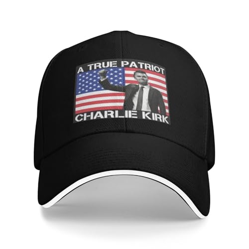 Turning Point USA Tpusa Baseball Cap A True Patriot Charlie Kirk Hat Patriotic Hat Pray for Charlie Black