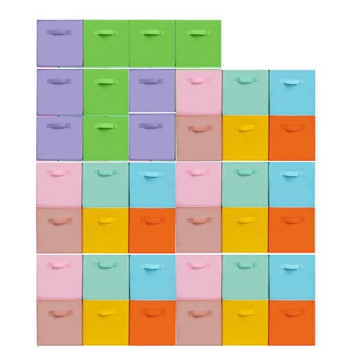 Cubes de rangement pliables lot de 40 boîtes en tissu multicolore pour placards et chambre