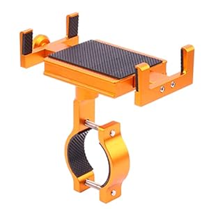 GLASSNOBLE Mobilephone Clip,360 ° Rotatie Telefoonhouder Motorfiets Fiets Beugel Fiets Navigatie GPS Clip Golden