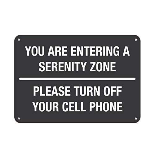 Lilyanaen Aluminum Sign Entering Serenity Zone Please Turn Off Cell Phone 12