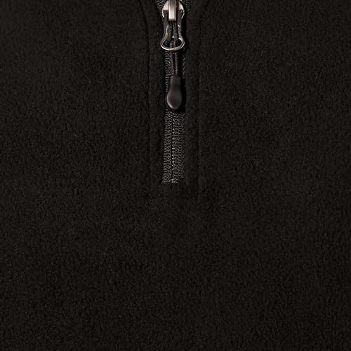 Amazon Essentials Men's Quarter-Zip Fleece Pullover Jacket, Insulated for Cold Weather, Black, Medium