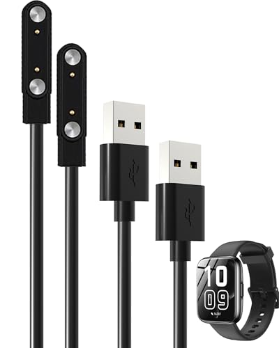 [2 Pack] for DIVElink GPS 1.83 Inch SmartWatch Charger, Magnetic Replacement USB Charging Cable Compatible with DIVElink GPS Smart Watch Accessories.(Black) image 2