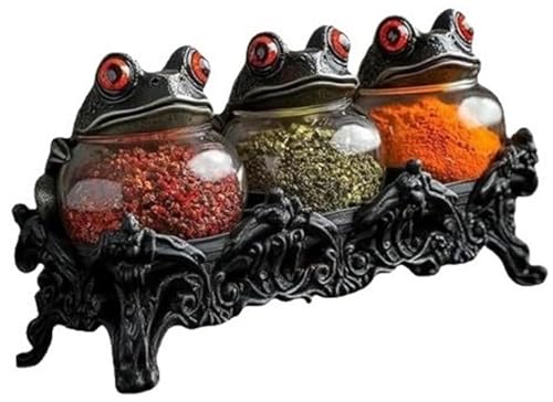 HUFENYU Frascos De Especias De Boticario Witchy Frog, Hechos A Mano, De Estilo Vintage, con Tapas De Rana. Frascos De Especias De Boticario Frog For Sal, Pimienta, Hierbas(1pcs)