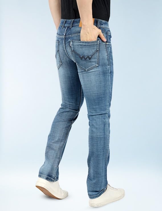 Image of Men's Premium Straight Fit Jeans | Cotton Rich Breathable Denim Pants for Men | Comfortable Regular Wear Casual Jeans