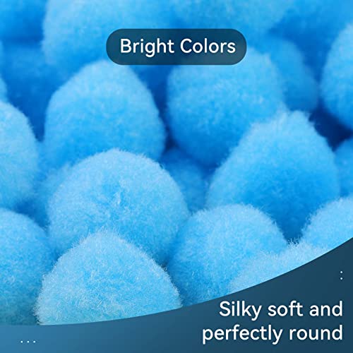 image for MORFEN 150 Pcs Pom Poms, 1 Inch Light Blue Craft Pom Poms, Mother's Da