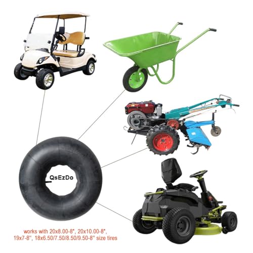 QsEzDo TR87 Innenschlauch mit geradem TR13-Ventilschaft für Rasenmäher, Traktor, Golfwagen und mehr (20 x 8,00-8 TR13)