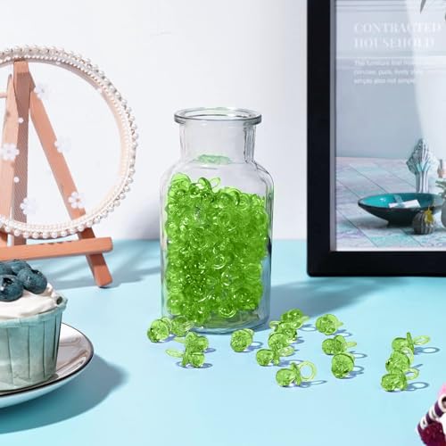 Image of XINHUIDALSQ 150 Mini Acrylic Pacifiers for Baby Shower Girl Game, 0.86 Inch Bulk Chupones para Gender Reveal Party Favors Table Decoration (Green)
