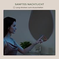 S'AFIELINA Badspiegel mit Beleuchtung 48 × 72 cm, Rahmenlos, asymmetrisch – Ansicht 7