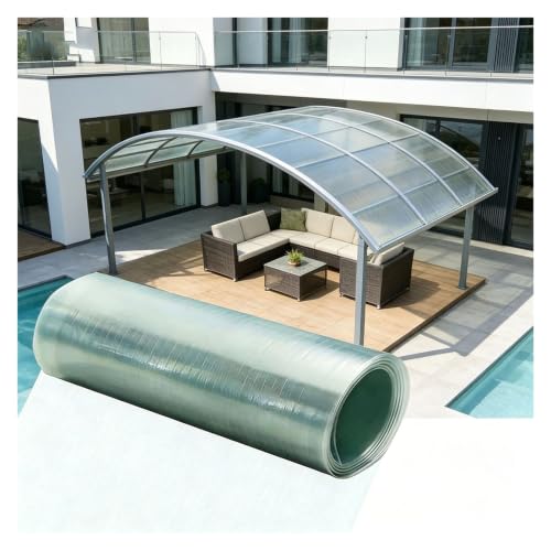 Planchas de Fibra de Vidrio de 0.8mm Placas de Policarbonato para Techo para Puestos Mercado, Zonas Fitness al Aire Libre, Carpas para Eventos(0.8x20m)