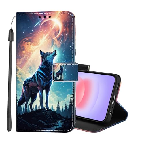 Lonrapa Coque pour Samsung Galaxy A37 5G Coloré Motif Etui Portefeuille Protection Housse en PU Cuir à Rabat Case Antichoc Cover avec Porte Carte Coque pour...
