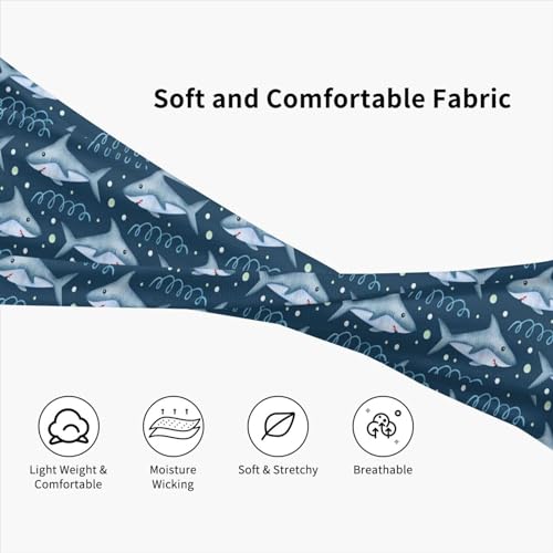 Manqinf Shark Animal Headbands Non Slip Sweatband Fashion Summer Hair Bands For Tennis,Basketball,Running,Gym,Working Out thumb #5