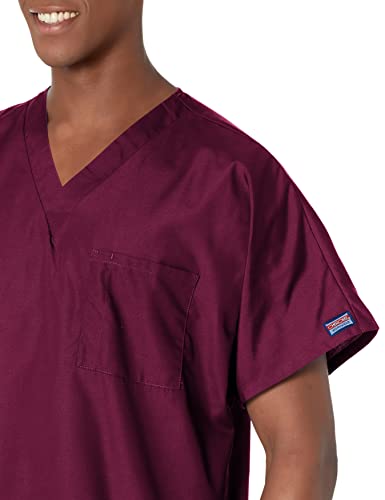 Image of Cherokee Scrubs for Women and Men Unisex V-Neck Tunic Nursing Scrub Top with Chest Pocket, Tuckable Durable Fabric - 4777 | 1 Chest Pocket For Essentials, Traditional Fit, Durable Construction, Comfortable Knit Details, Easy Care, Tuckable Style