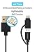 HomeSpot Charger, 5 Inches Short 2-in-1 8pin & Micro USB 8 Pin Compatible with iPhone 7 Plus 6S 5, iPhone SE, iPad 4 Air 2 Mini 4 3 iPad Pro (1 Pack - Black)