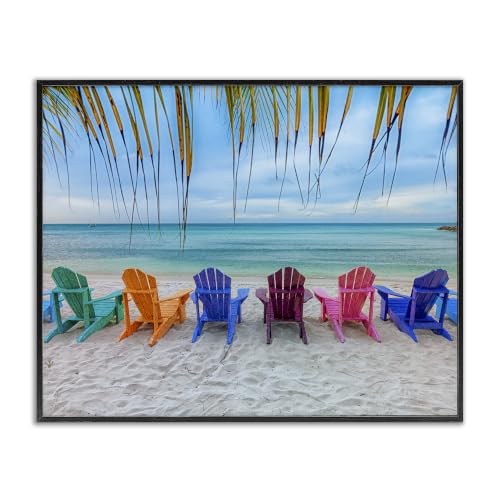 Picturesque Tropical Beach Landscape, 11 x 14 Inch Framed Giclée Print