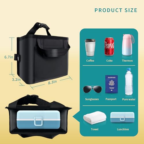 Image of Luggage Cup Holder for Suitcases - Free Hand Drink Carrier, Multifunctional Travel Cup Holder Fits Suitcase Handles, Travel Accessories (Water Proof Jet)