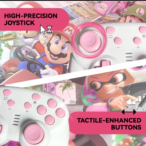 turbX Mini Mate Pro 2.0 Ergonomic Controller for Small Hands (Sakura Pink) – Drift-Free Hall Effect Joysticks, Wireless Bluetooth for Switch, PC, Steam Deck, iOS & Android, Includes Retro Arcade Gift