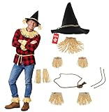 Nicky Bigs Novelties Scarecrow Hat, Straw Hat, Wizard Hats, Scarecrow Costume Kit and Accessories, 11-Pieces