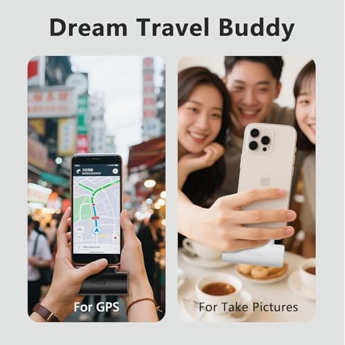 Miady 2-Pack Mini Portable Charger Built-in USB C Connector Small PowerBank - 2