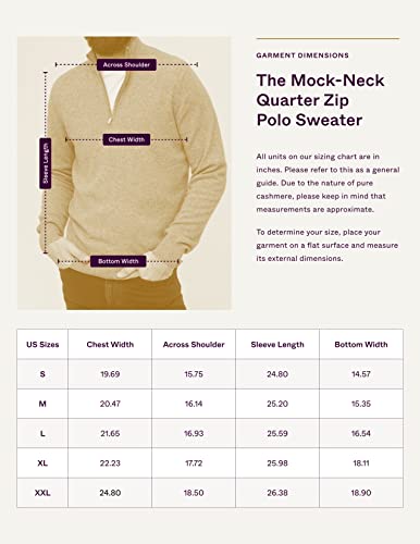 State Cashmere Half Zip Mock Neck Sweater - Long Sleeve Pullover For Men Made With 100% Pure Cashmere Sourced From Inner Mongolia Goats - Soft, Lightweight & Versatile - (City Smoke, X-Large) #TOP4