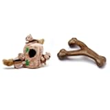 Hide A Squirrel Plush Dog Toy Puzzle (Large) and Benebone Wishbone Durable Dog Chew Toy (Medium)