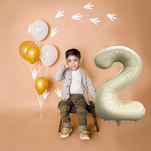 Image of Solid White 2 /Two Number Foil Balloons 32 inch Birthday Party Decoration Helium Supported