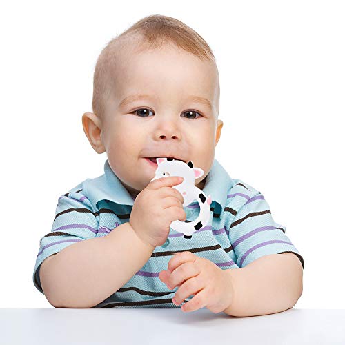 Amazingm Cow Sensory Chew Teether For Boys And Girls,Food Grade Silicone Safety Pendant Chewy Teething Toy For Kids With Autism, Adhd,Oral Motor,Teething,Biting Needs #TOP4