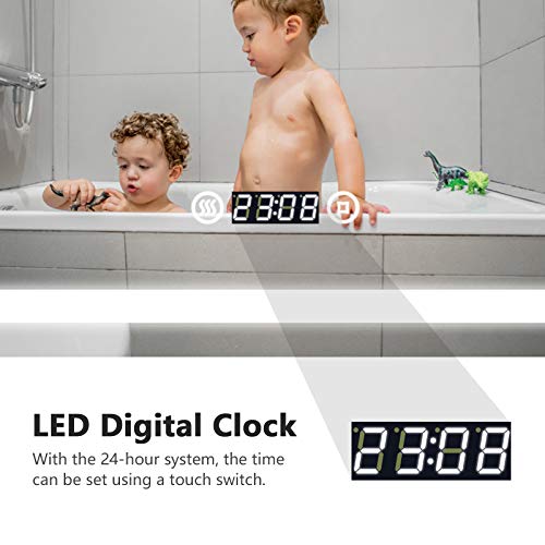 EMKE 1000 X 700 mm LED Illuminated Bathroom Mirror with built-in Bluetooth Speaker, Concealed Heated Demister and Touch Sensor, 6500K Cool Light, IP 44 Rated