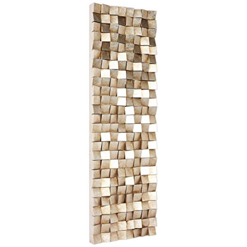 Empire Art Direct Rugged Blocks With Gold Leaf 3D Wood Wall Art Ready To Hang, 72" X 22", Textured 2 #TOP3