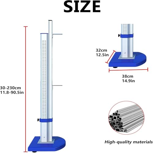 Soportes de salto altos ajustables, verticales de aluminio portátiles con base rodante, configuración rápida de altura para entrenamiento y competición, marcas de escala claras, 30-230 cm