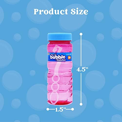 12 4oz Bubble Bottles with Wand Assortment for Kids, Bubble Blower for Bubble Blaster Party Favors, Summer Toy, Birthday, Outdoor & Indoor Activity, Easter