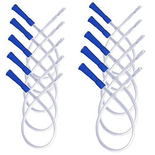 Tubo intestinal de un solo 25 cm, 10 unidades, tubo para el intestino, punta redonda y bordes redondeados, diámetro de 5 mm, tamaño universal para cualquier juego de irrigador y de entrada, flexible Cover