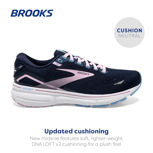 Brooks Brooks Women's Ghost 15 Neutral Running Shoe - Peacoat/Pink/Open Air - 5 Medium