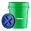 Green Bucket With Blue Lid