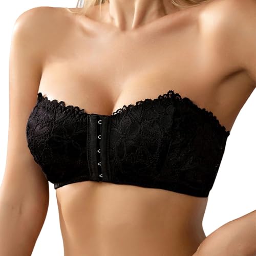 Sujetador para mujer elegante sin tirantes con cierre frontal cómodo XL 2