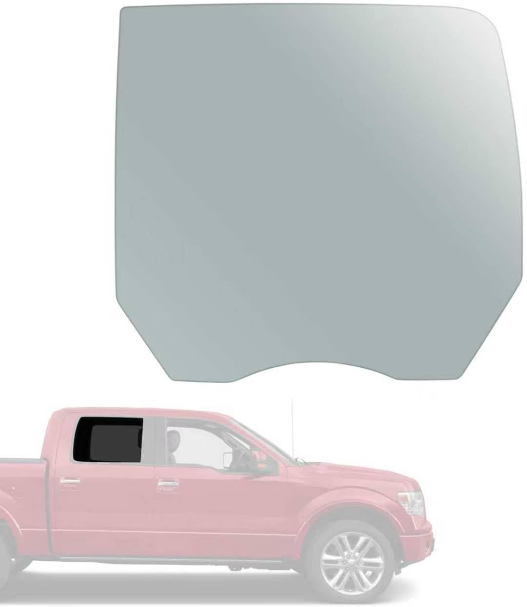 Passenger Side Front Door Window Glass Compatible with 2009-2014 F-1-5-0 Crew Cab