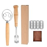 Bäckermesser, Bäckerklinge, Teigritzmesser, Teigmesser, Dänischer Schneebesen, Brotteig Schneebesen, Dänischer Teigbesen, Brotteigmischer, Teig Rasiermesser, Zum Schneiden von Brotteig(8er Set)