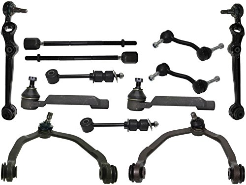 12 Pcs Kit Front Upper & Lower Control Arms, Inner Outer Tie Rod Ends, Front & Rear Sway Bar Links #TOP19