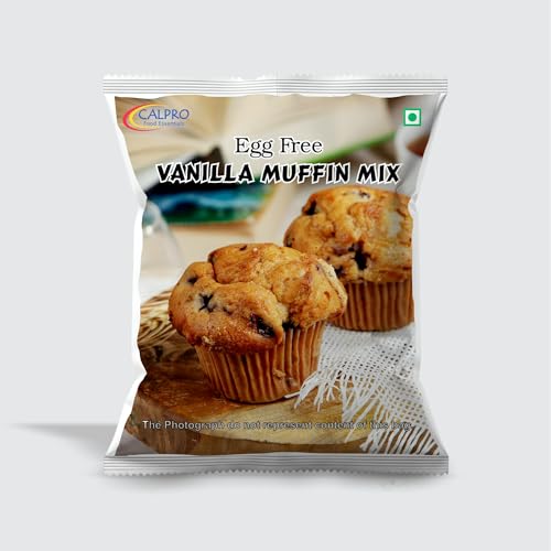 Image of Calpro's Egg Free Vanilla Muffin Mix: for Baking | Richness Test, Soft And Favourite, Buttery Flavour ! High Protein! Melt-In-Mouth -100% Vegetarian ! Muffin 1KG