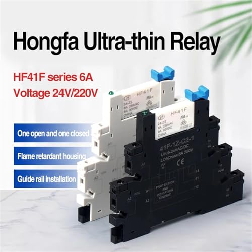 Relé delgado 41F para PCB integrado en soporte de 12V CA 3