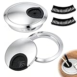 【✔ Installation simple】Ces passe-câbles s’insèrent facilement dans un trou standard de 59–60mm sur bureau, table ou plan de travail. Aucun outil supplémentaire n’est nécessaire, pour une mise en place rapide et pratique, tout en protégeant vos câbles.