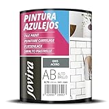 JOVIRA PINTURAS Vernice Per Piastrelle 750 ml | a Base d'acqua. Date un nuovo look alla vostra cucina e al vostro bagno. (750 Millilitri, Grigio Acciaio). C-8