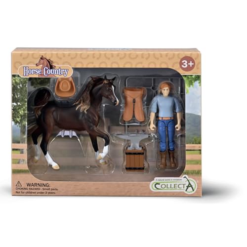 Collecta Deqube 90184277 - Forgeron avec Cheval et Accessoires - Figurine à Collectionner - Articulée - +3