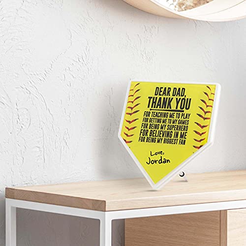Chalktalksports Premier Softball Home Plate Plaque | Dear Dad #TOP3
